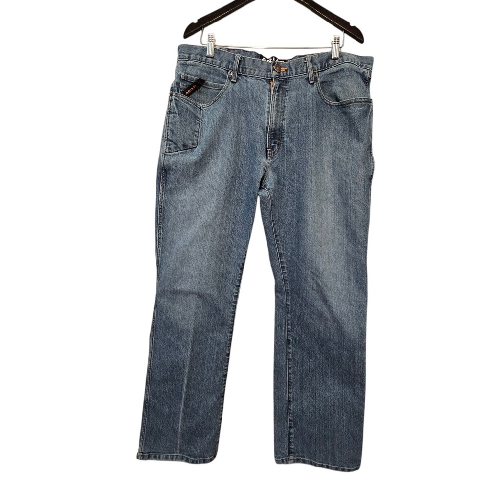Ariat Rebar M4 Jeans Low Rise Bootcut Mens‎ 38Wx32L Blue Western Denim Cowboy
